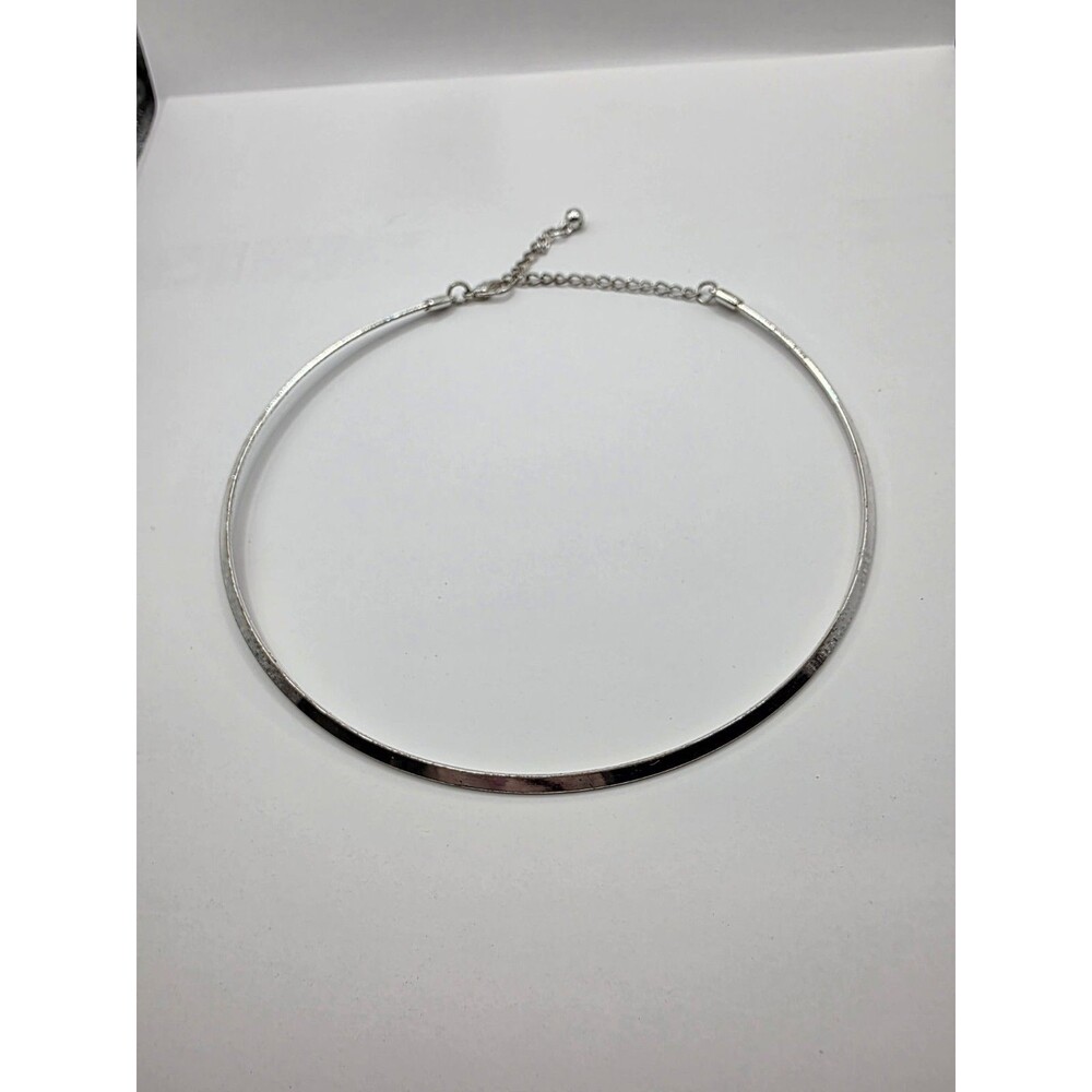 Yoke Metal Choker Collar Stainless Steel Necklace 20" Adjustable